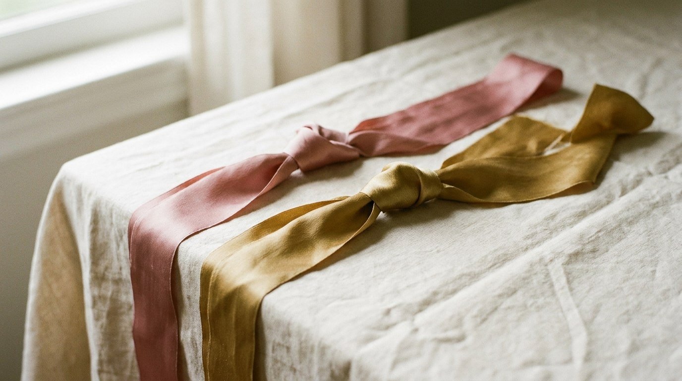 Two intertwined ribbons, representing names chosen to complement each other